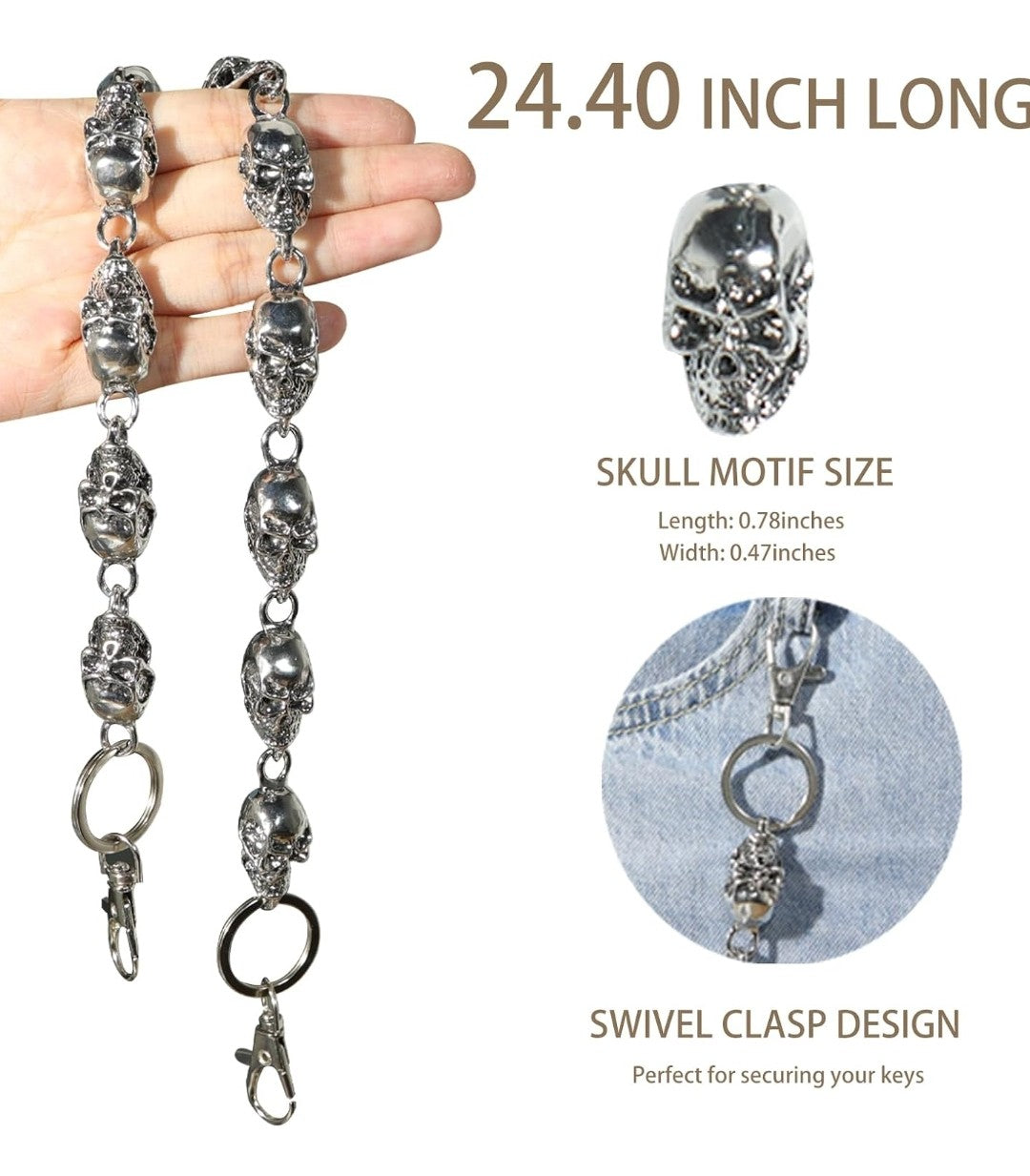 Skull Face Pants Chain