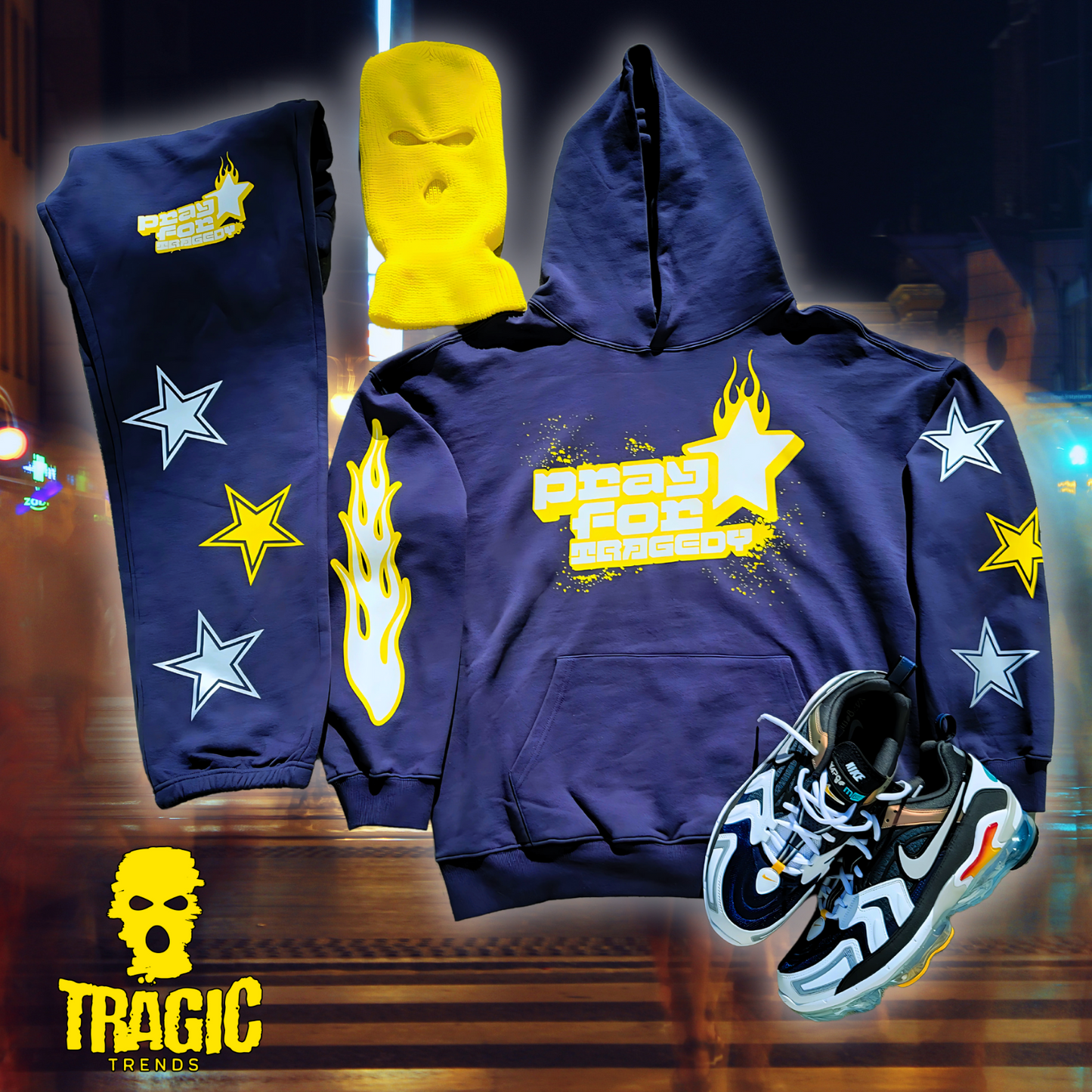 "PRAY FOR TRAGEDY" SWEATSUIT